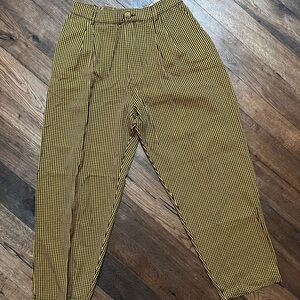 Black and yellow check trousers